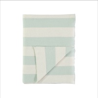 Mint & Ivory Striped Organic Cotton Blanket Meri Meri